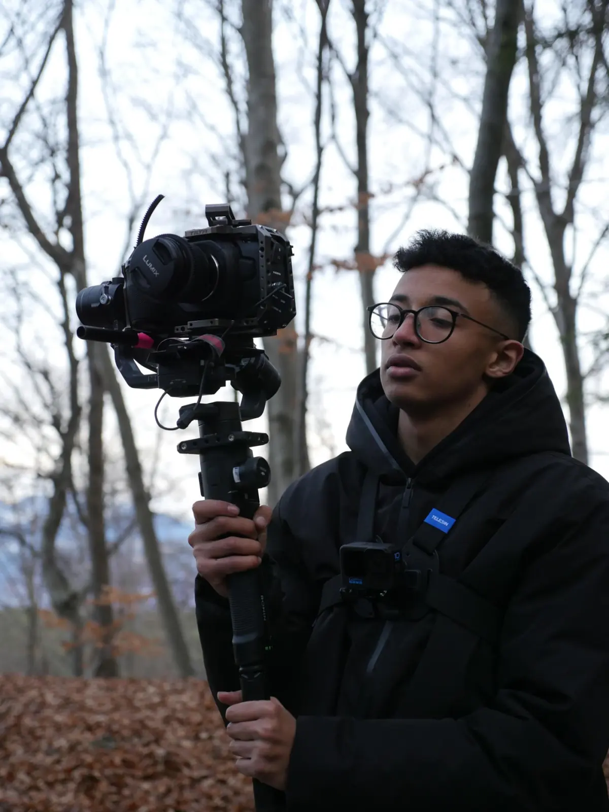 Abdellah Khanani shooting on a gimbal